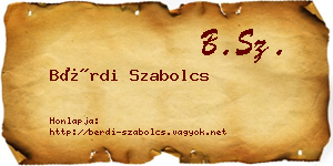 Bérdi Szabolcs névjegykártya